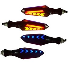 Motorcycle Turn Signal Lights, LED Yellow Arrow Flowing Turn 4 PCS Red