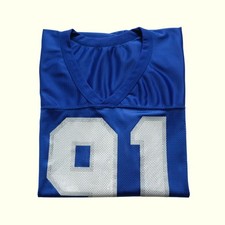 RUSSELL ATHLETIC VTG 90s 80s USA MADE SPORT 91 BLUE 100 NYLON MESH JERSEY LG