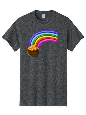 Pot-Of-Gold Mens Graphic Tee, 100% Cotton, Casual Summer Wear