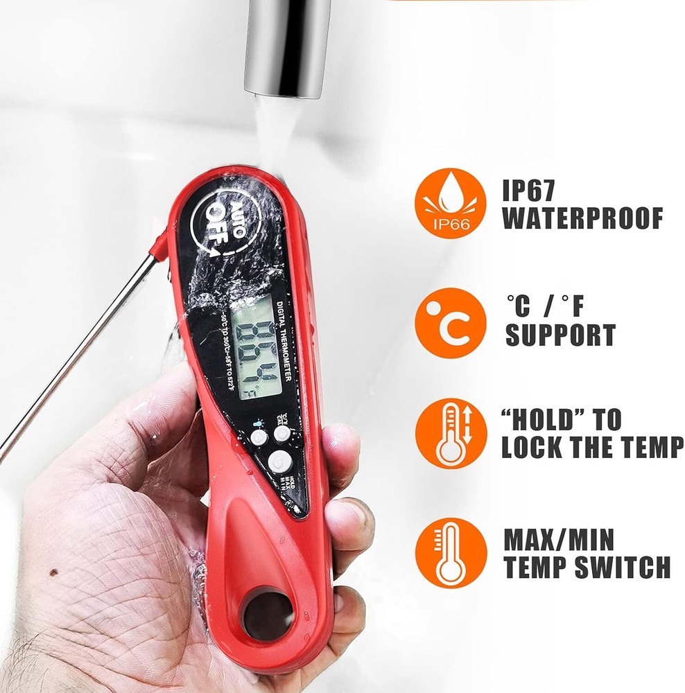Instant Read Digital Meat Thermometer with Backlight & Magnet