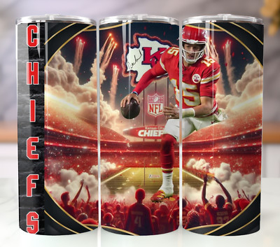 Kansas City Football Inspired Tumbler 20oz Stainless Steel Red Yellow Fan Gift
