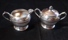 Vintage F.B Rogers Silver Co. Silver on Copper 3pc Coffee/Tea, Set #1200