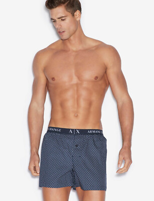 Armani Exchange Men's Boxer Underwear Navy White Star Size Small