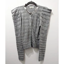 Sugarlips Wool-blend Long Sleeve Top With Puff Sleeves Size S