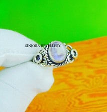 Rainbow Moonstone 925 sterling silver handmade Gift ring US size 5 to 13
