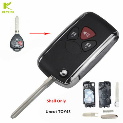 Modified Flip Remote Key Shell Case 3B for TOYOTA Yaris Scion TC Hilux ...