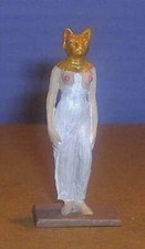 TOY SOLDIERS TIN EGYPTIAN BEAUTIFUL WOMAN IN GODDESS CAT MASK 54 MM