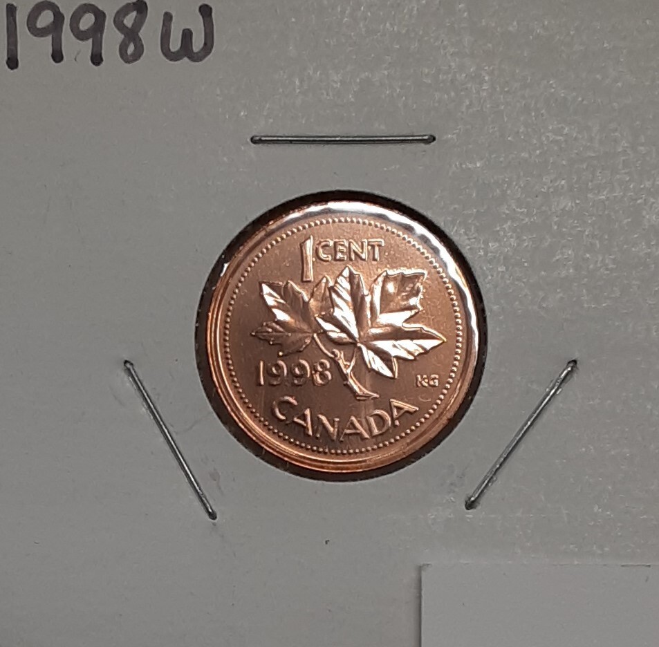 1998 Canada 1 Cent Copper-Plated Zinc Coin Queen Elizabeth II