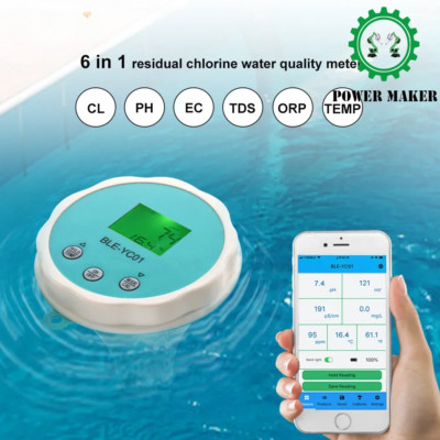 New Blutooth Chlorine Meter Water Professional PH ORP EC TDS CL Floating Monitor