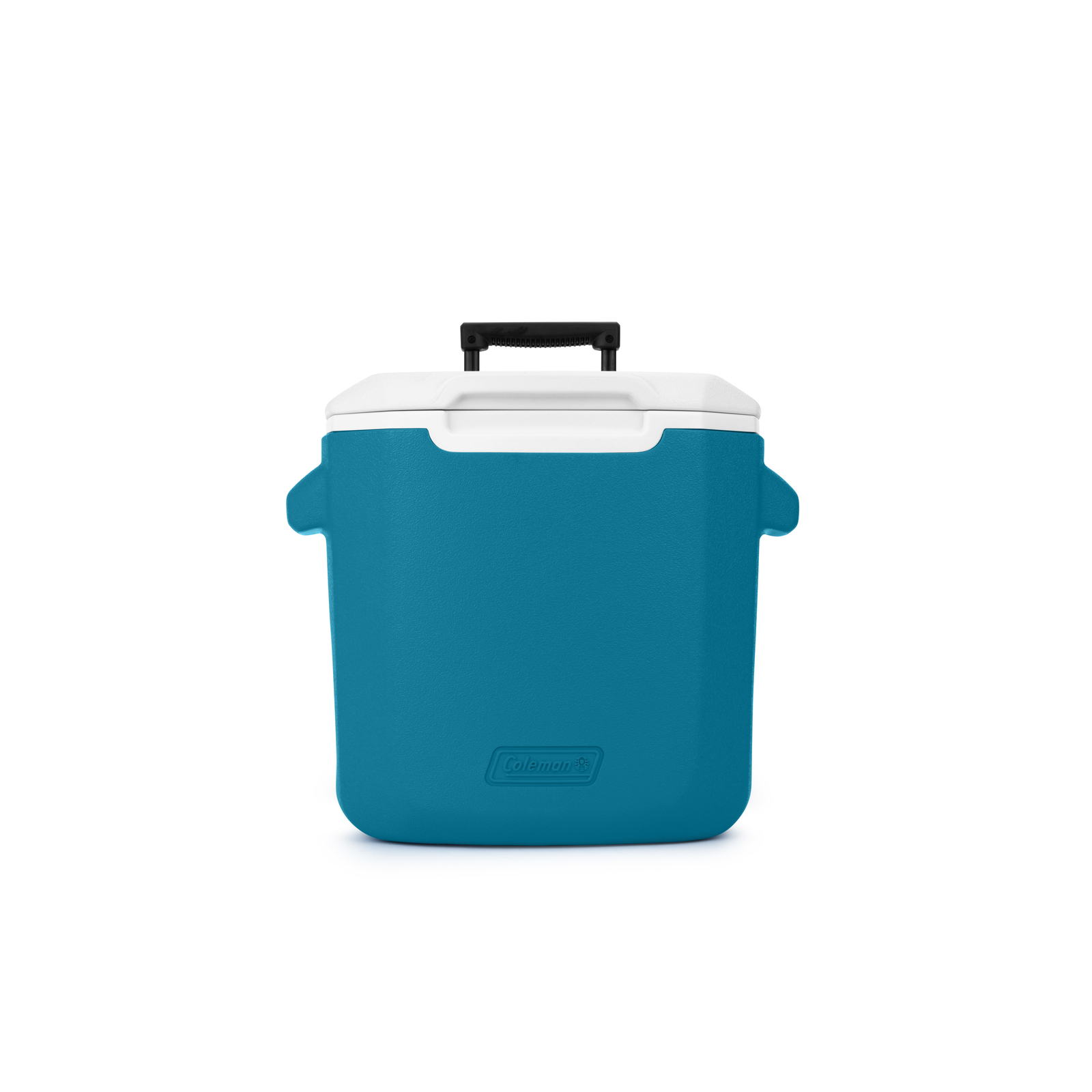 Hard Cooler With Wheel Holds Up Drinks Ice Cold Retractable Handle Blue 28 Quart