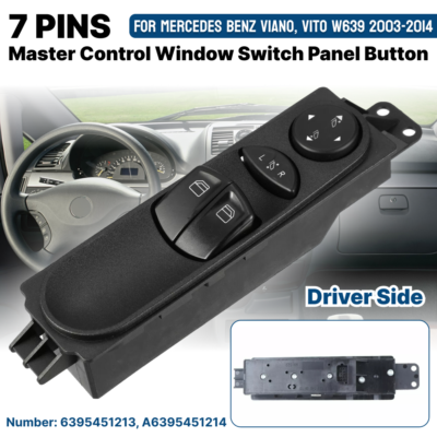 Interruttore Alzacristallo Power Master Per Mercedes Vito 2003-2014 W639 - Foto 6