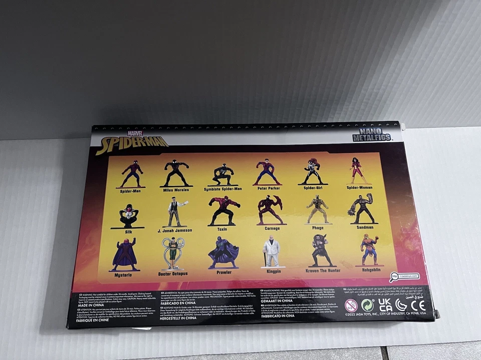 Jada Nano MetalFigs Marvel Spiderman 18 Pack Diecast Metal Figures Series 8 New - Image 2 of 4