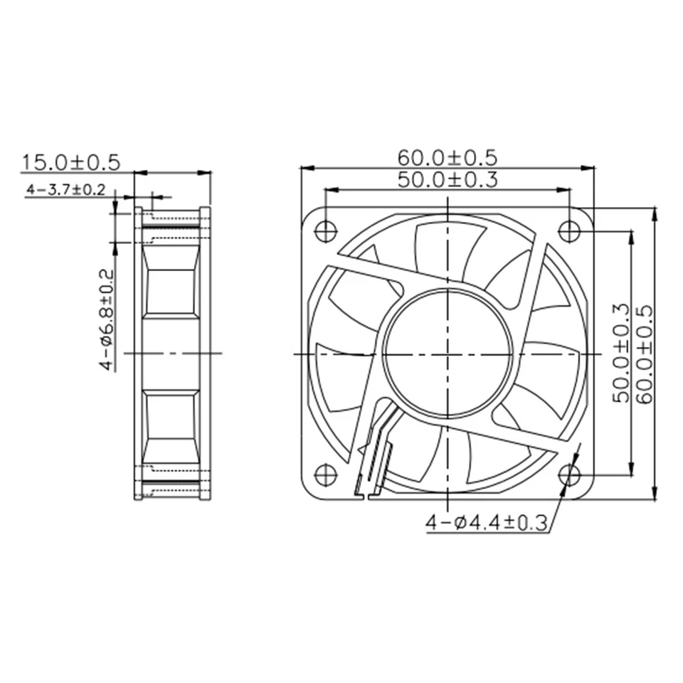 Computerlüfter Dalap  5V DC, 60x60x15 mm, 3500 U/min., mit Kugellager - Bild 2 von 2