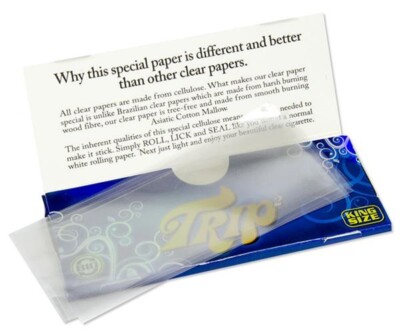 3x TRIP2 Clear King Size transparent Papier Zigarettenpapier durchsichtig Tabak