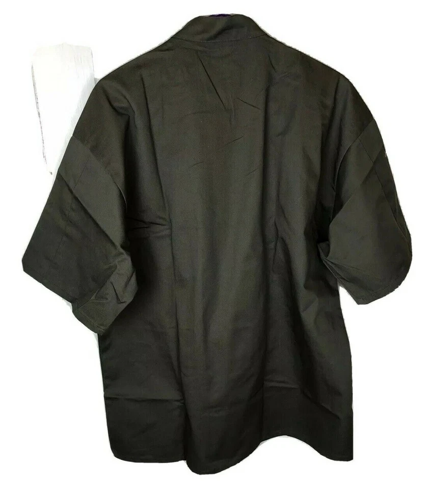 Uncommon Threads Chef Jacket Shirt Brown Double Button Short Sleeve Size Lg - Image 3 of 3