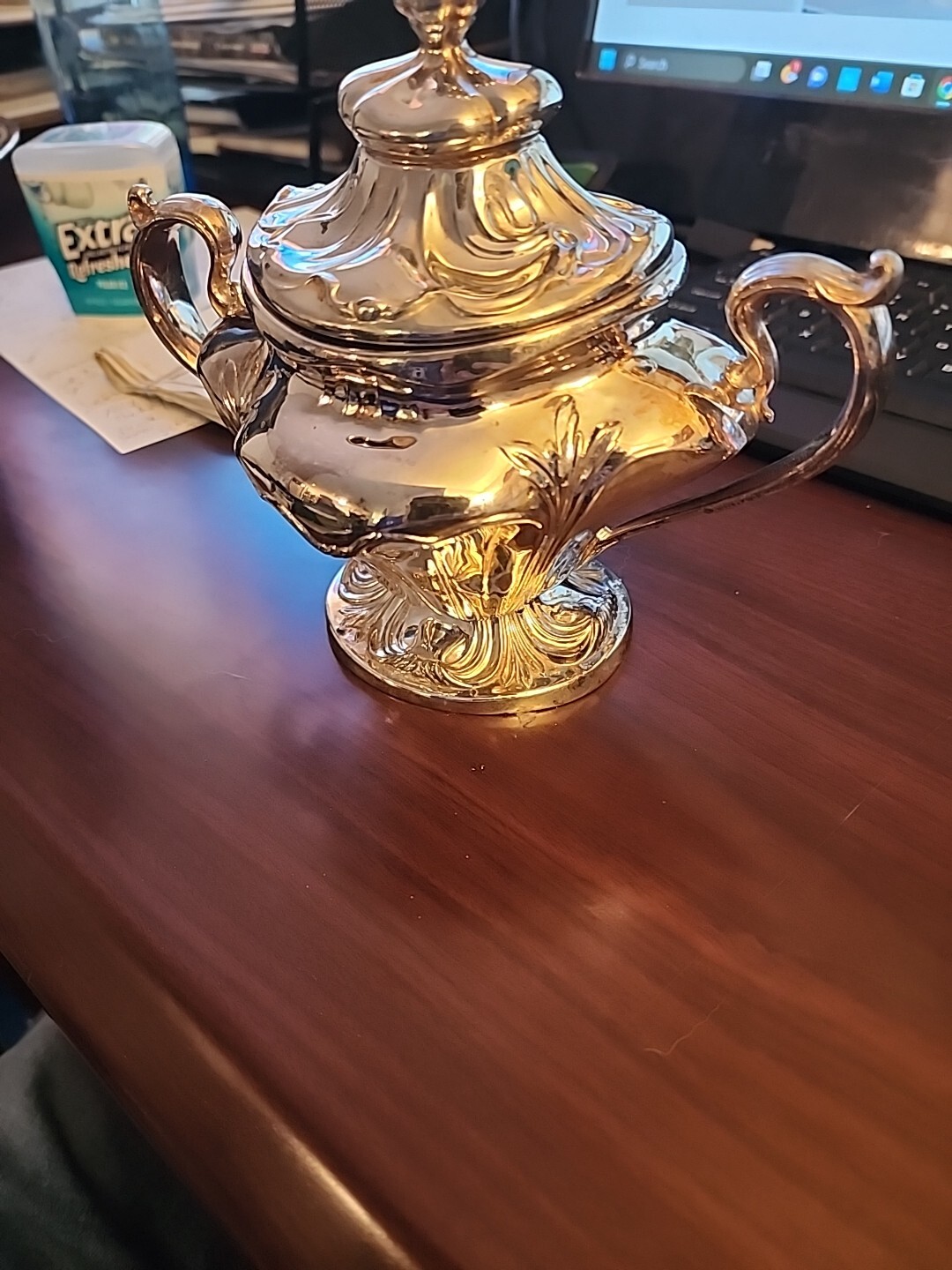 Antique Pairpoint Mfg Quadruple Silver Plated 3-piece Tea/Coffee Set #387 C.1904