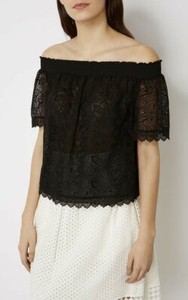 next black lace bardot top