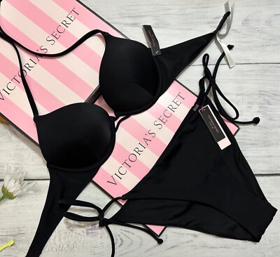 Bikini Noir Push-Up À Nœud Latéral Bombshell De Victoria's Secret
