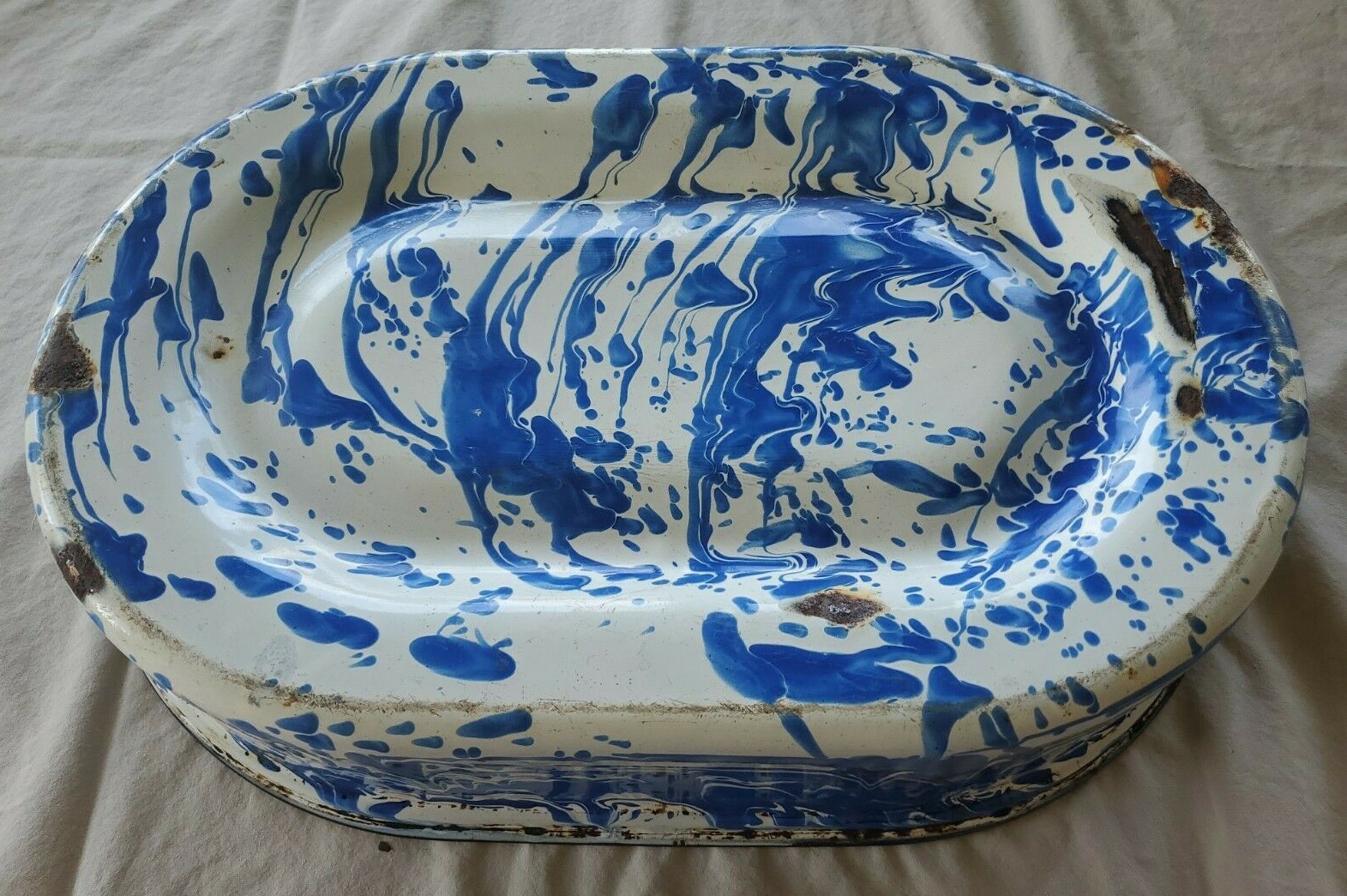 Vintage Granite Ware Turkey Roasting Pan eBay