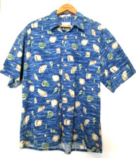 PIERRE CARDIN 100 Cotton Shell Hawaiian Shirt Short Sleeve Button Mens sz XL
