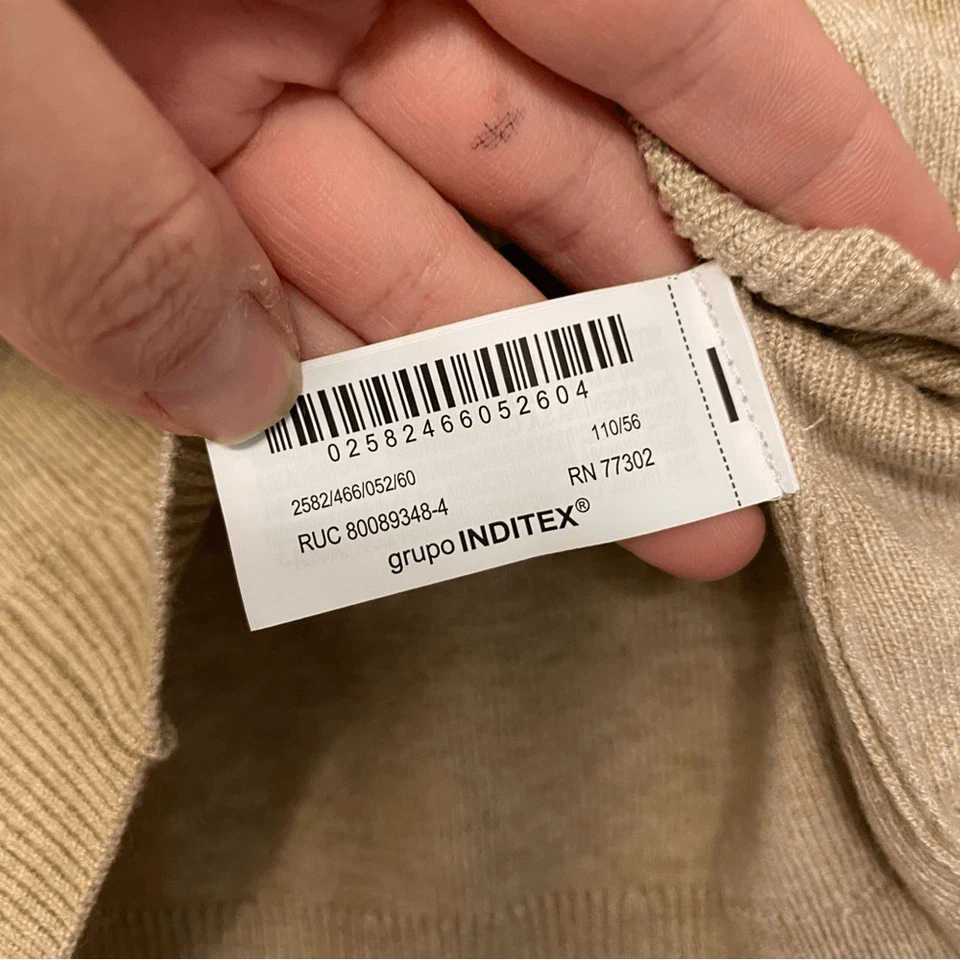 Suéter Zara cuello redondo bronceado bordado encaje cuello niño niña 4-5 NUEVO Foto 4 de 4