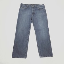 Calvin Klein Men's Size 38x30 Blue Straight Dark Wash 100% Cotton Denim Jeans