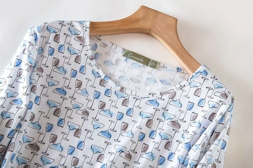Women's Pajamas Long Sleeve Nightgown Sleep Shirt Cotton Nightshirt Sleep Dress - Bild 13 von 38