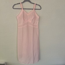 Vintage Pink Silk Slip Dress, Spaghetti Strap Adjustable, Wearpruf, READ