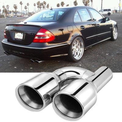 Edelstahl Auspuffblenden Endrohr Doppelrohr für Mercedes Benz E-Klasse W211 W212