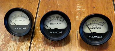 Vintage set of 3 Solar Car-Electric Car Gauges- Made by Prime in Cleveland OH-US