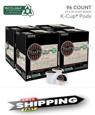 Keurig Tully's Italian Coffee K-cups 96 Count ❗