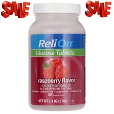 Relion Raspberry Glucose Tablets, 50 Count - Free Shipping USA