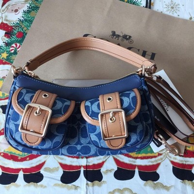 COACH Ashton Baguette Bag In Signature Canvas Denim CY700 | eBay