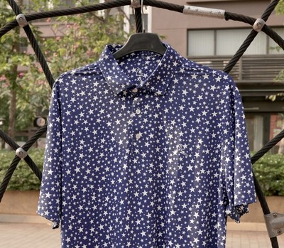   Rhoback The Stars Polo UPF 50+ Sun Protection Tagless Performance Tech Active