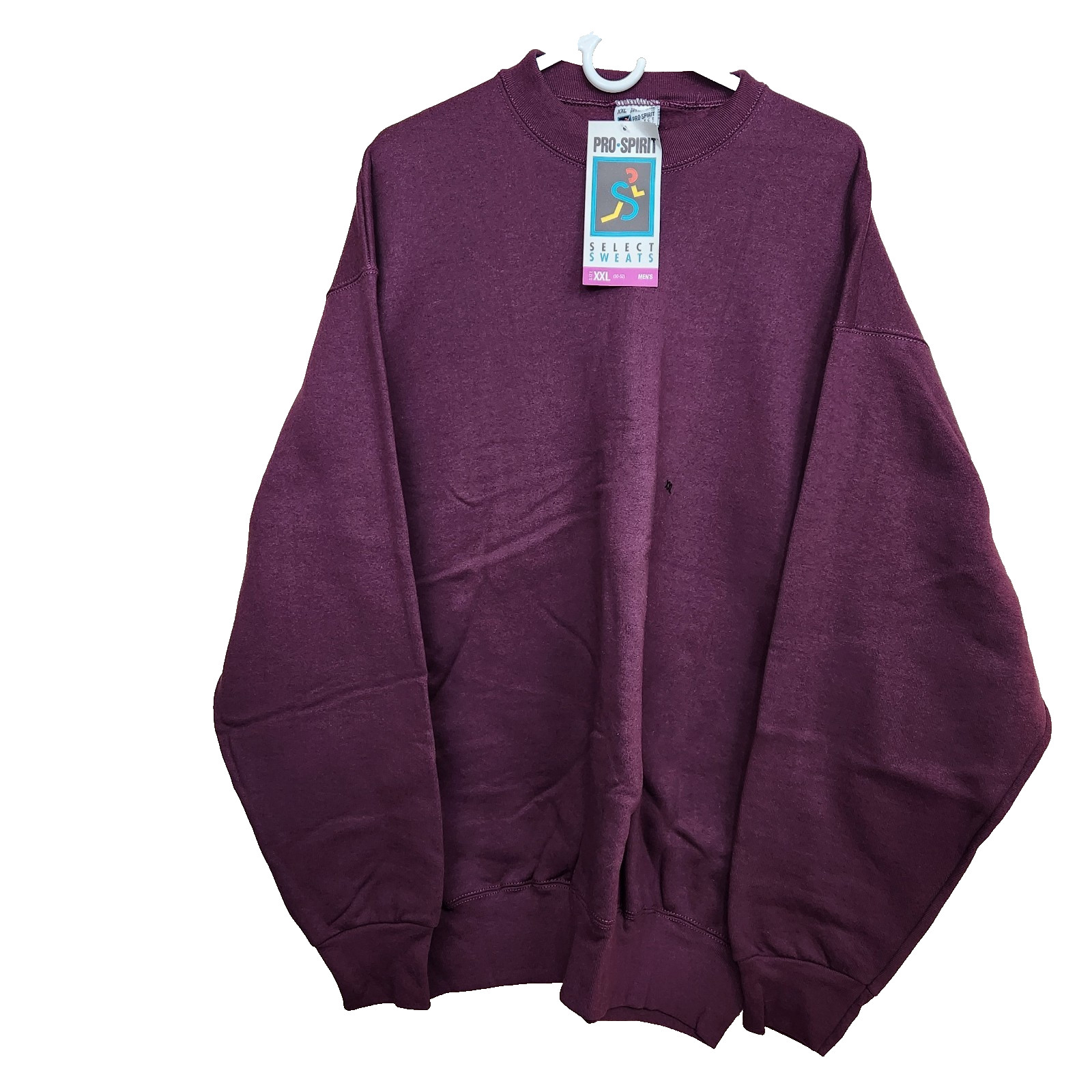 NWT VTG Deadstock PRO-SPIRIT Select Sweats USA Crewneck Sweatshirt Maroon SZ XXL