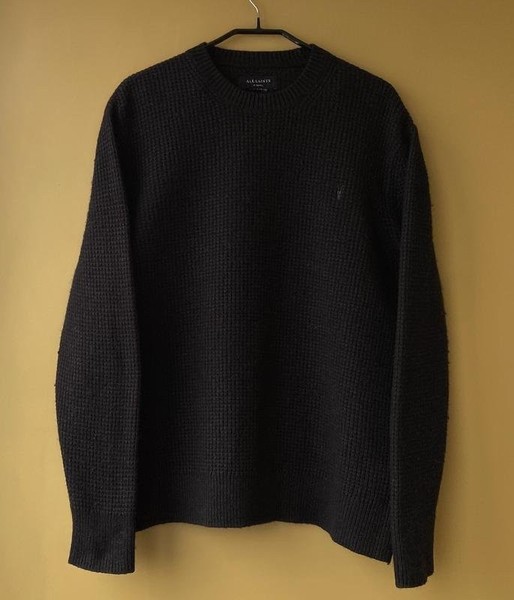 Men AllSaints Sweater Brown Wool XS