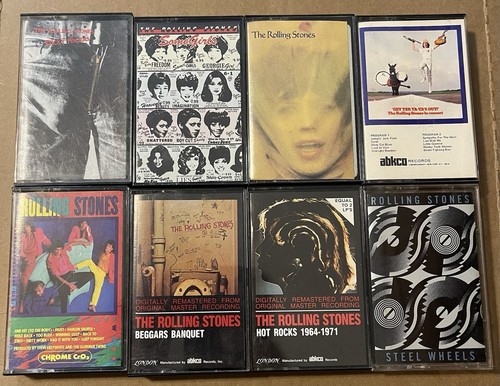 Rolling Stones 8 Cassette Lot Tested Excellent Sticky Fingers, Beggars ...