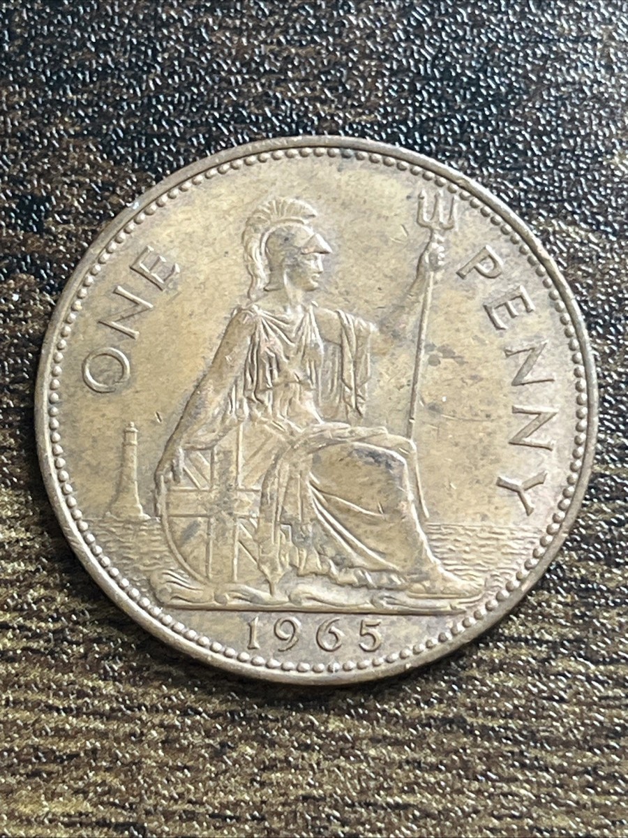 1965 United Kingdom UK Great Britain One 1 Penny Elizabeth II