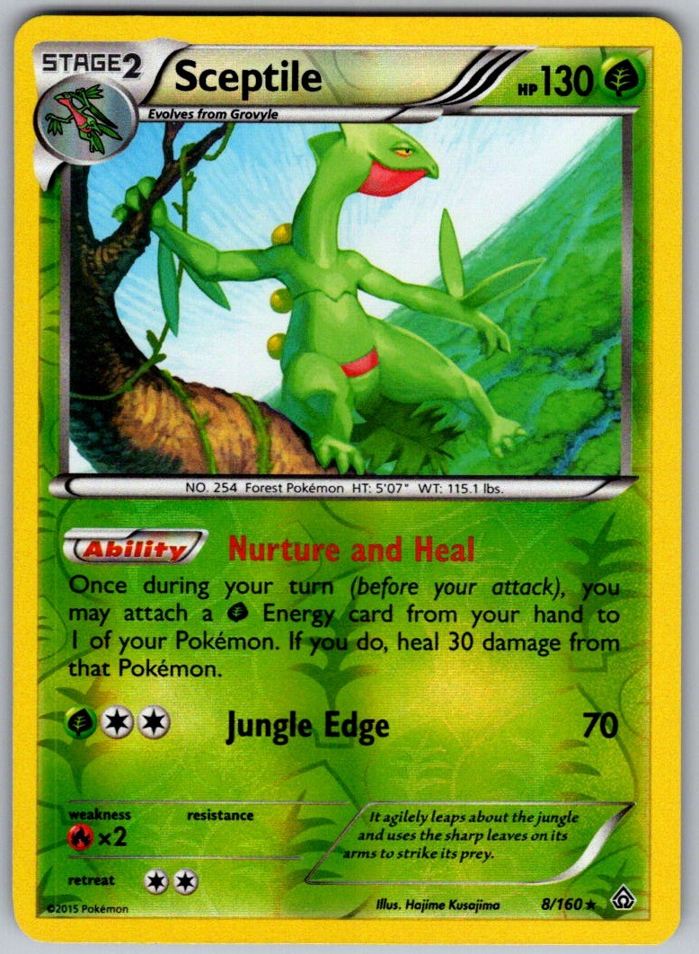 Sceptile 8/160 Rare Primal Clash Pokemon Lightly Played
