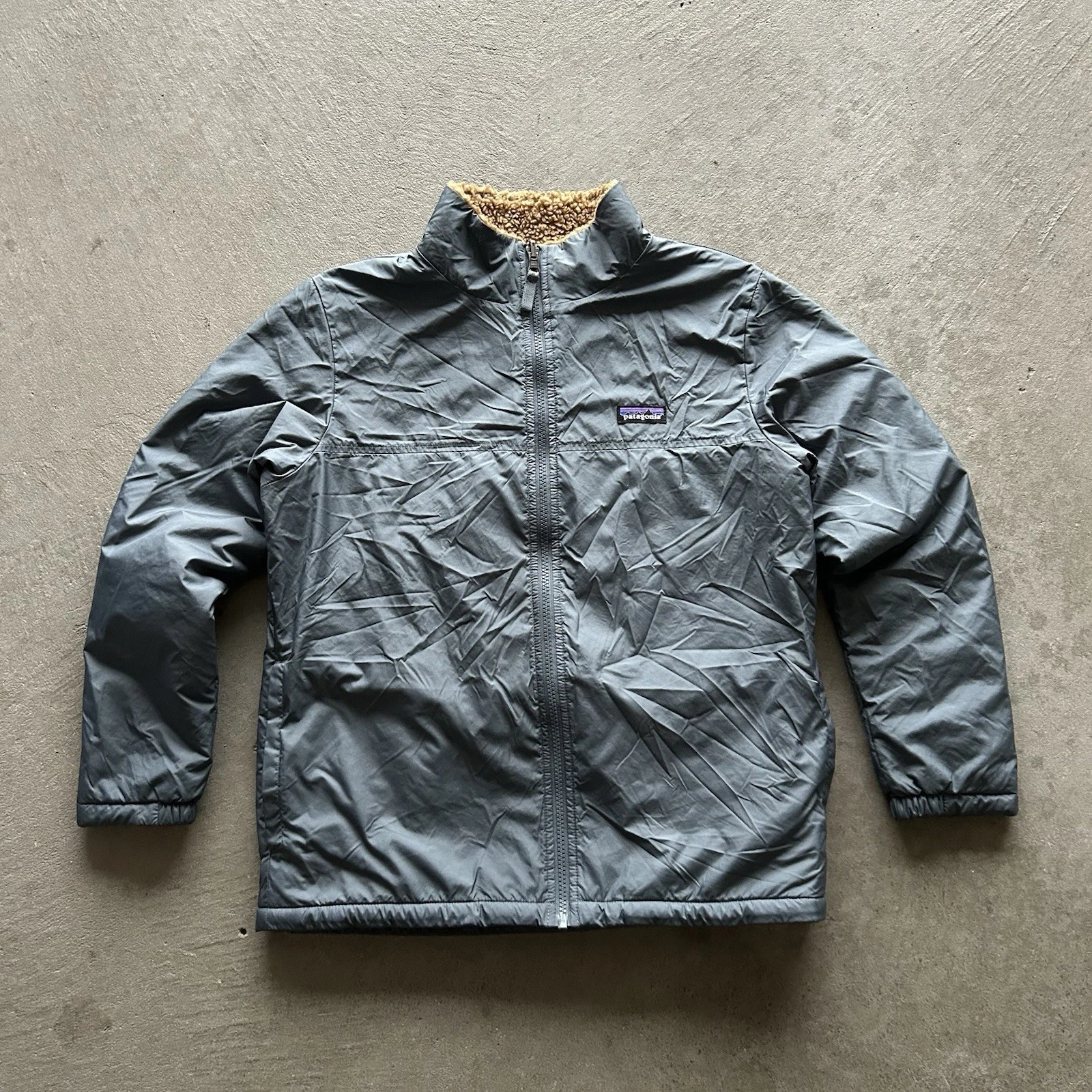Patagonia Kids' 4-in-1 Everyday Jacket Size XL Gray Brown Reversible 68035FA22