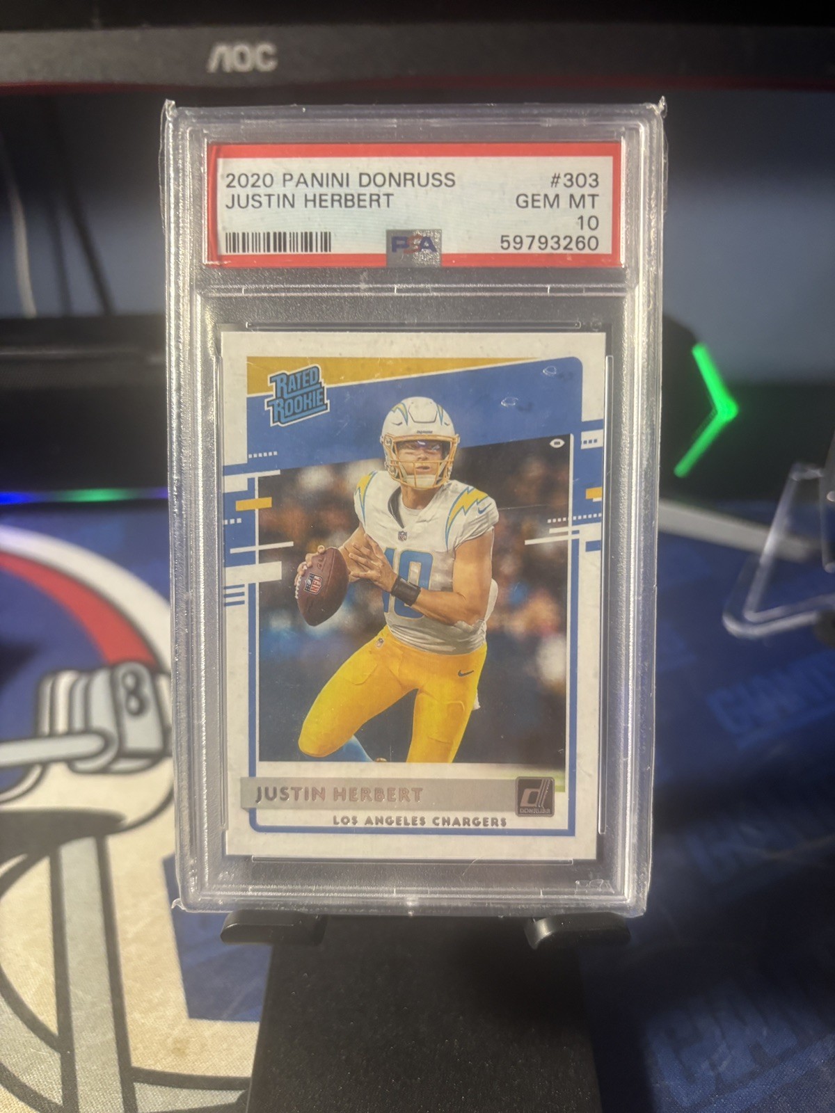 2020 Panini Donruss Optic Justin Herbert RC Rookie #153 PSA 10 Gem Mint Chargers