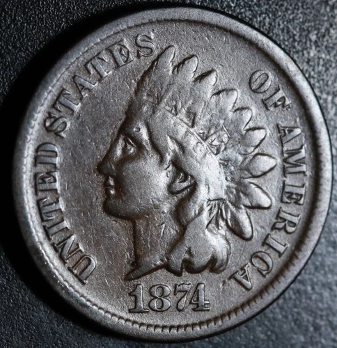 1874 INDIAN HEAD CENT - FINE