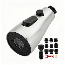 Kitchen Faucet Head ,3 Modes Faucet Spray Head With 11 Adapters, Pull-Down Sp...
