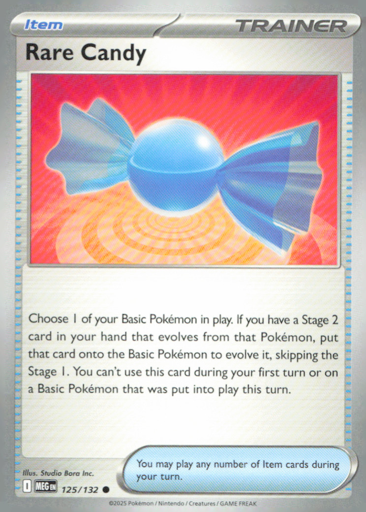 Rare Candy Common ME01: Mega Evolution 125/132 NM
