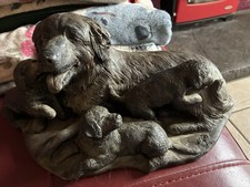 Original Patsi Ann Sculpture Leonberger With Her Pup.
