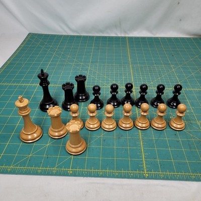 Staunton Verona Black & Boxwood Chess Replacement Pieces Pawns Kings ...