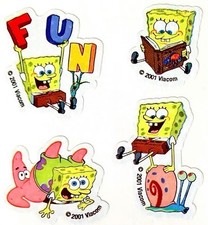 Sandylion Stickers  VINTAGE  Glittery SPONGEBOB SQUAREPANTS theme