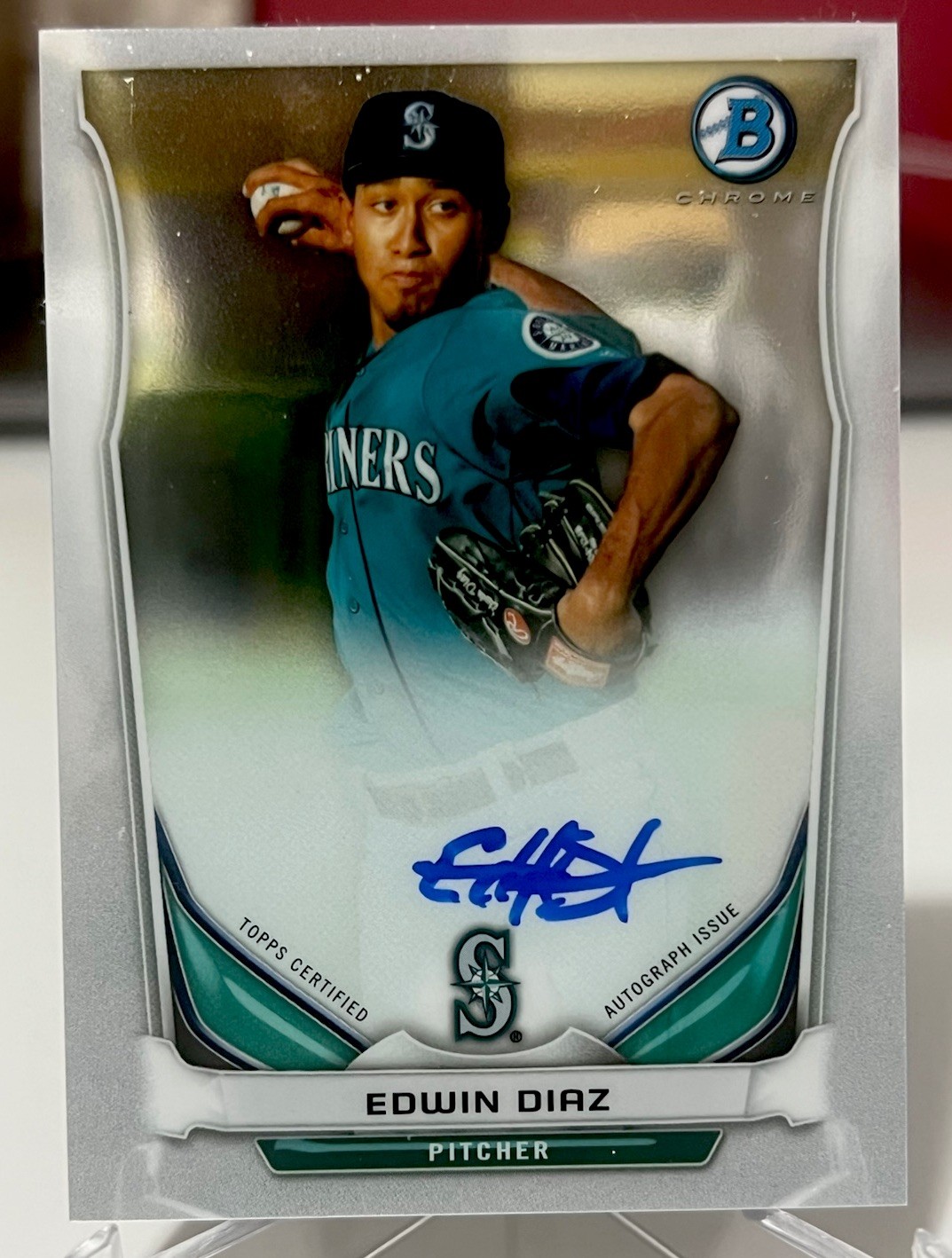 EDWIN DIAZ 2014 Bowman Chrome AUTO Rookie Card Mets/Dodgers