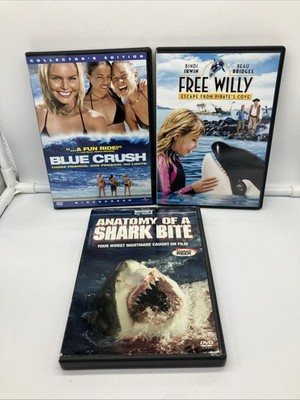 Blue Crush, Free Willy Escape From Pirate s Cove, & Anatomy of a Shark Bite DVDs