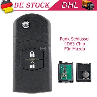 2 Tasten Auto Funk Schlüssel Fernbedienung Für Mazda 3 5 6 CX7 Chip 4D63 433MHz